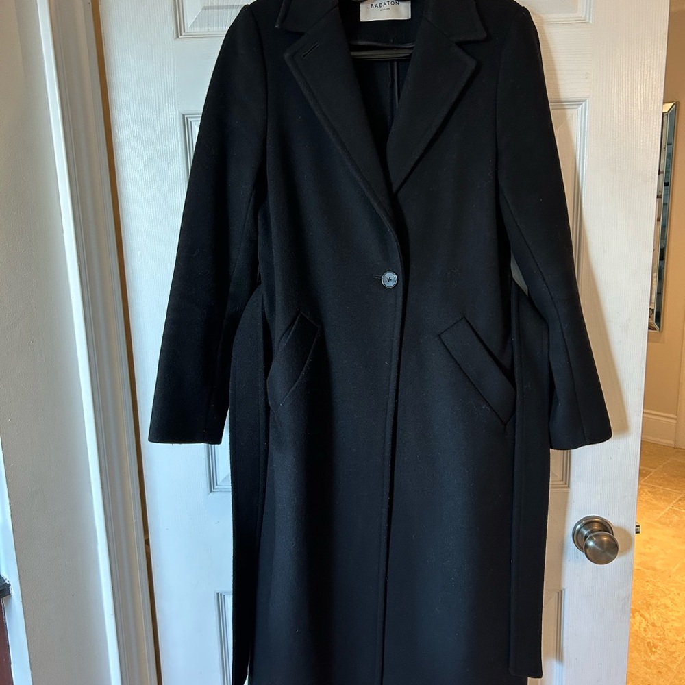 Babaton Black Wool Coat